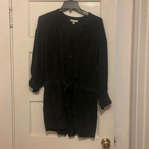 Joie black linen romper